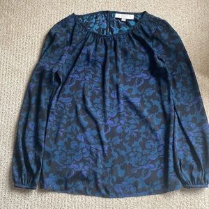 loft multi colored blouse (black, purple and green/blue) size XS